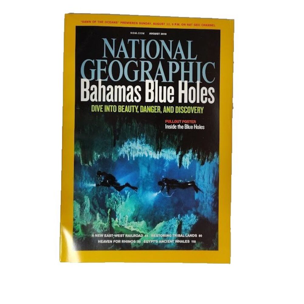 National Geographic Magazine Bahamas Blue Hole August 2010 Pull Out Poster